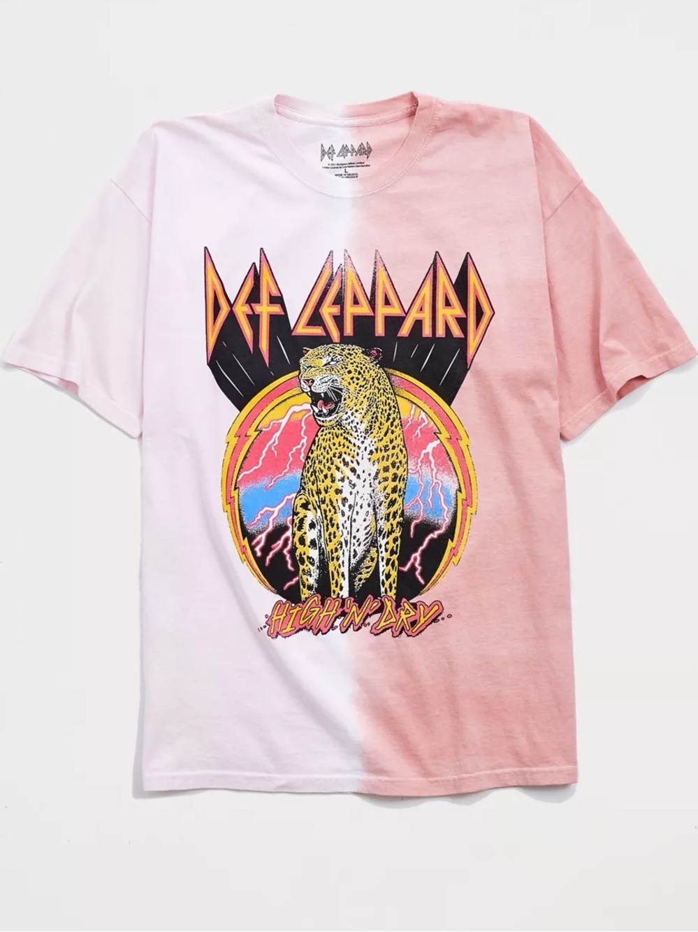 Urban Outfitters Def Leppard split dye tee tshirt band graphic crew short sleeve
